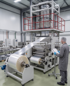 BPF em embalagens flexíveis com controle de processo em linha de produção industrial.